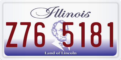 IL license plate Z765181