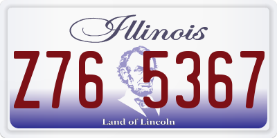 IL license plate Z765367