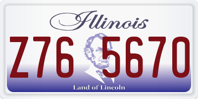 IL license plate Z765670