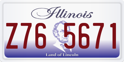 IL license plate Z765671