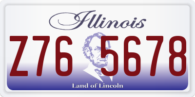 IL license plate Z765678