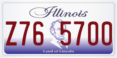 IL license plate Z765700