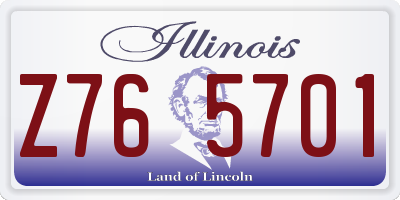 IL license plate Z765701