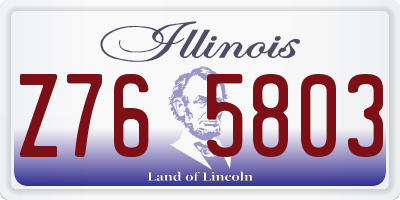 IL license plate Z765803