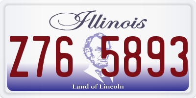 IL license plate Z765893