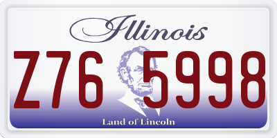 IL license plate Z765998