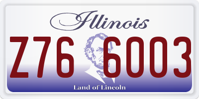 IL license plate Z766003