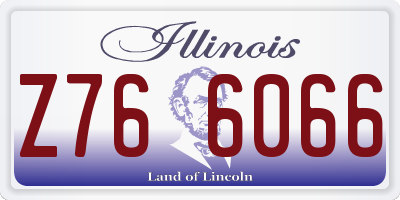 IL license plate Z766066