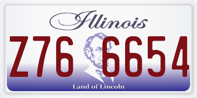 IL license plate Z766654