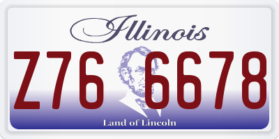 IL license plate Z766678