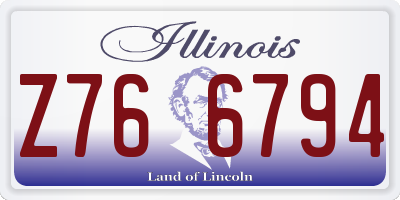 IL license plate Z766794