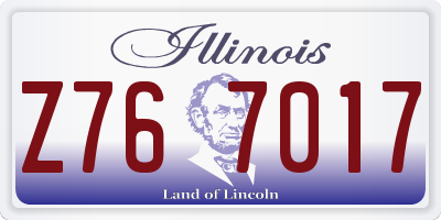 IL license plate Z767017