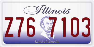 IL license plate Z767103
