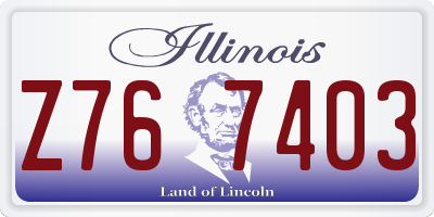IL license plate Z767403