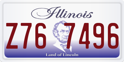IL license plate Z767496