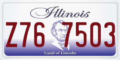 IL license plate Z767503