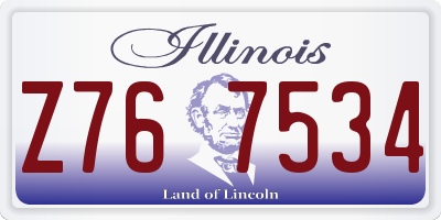 IL license plate Z767534