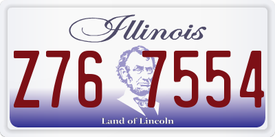 IL license plate Z767554