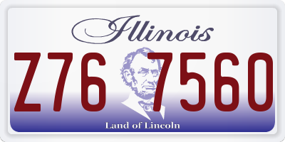 IL license plate Z767560