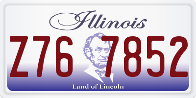 IL license plate Z767852