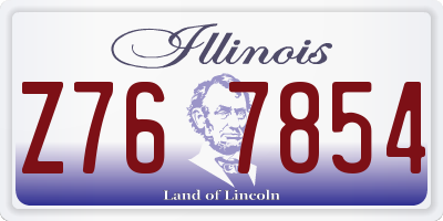 IL license plate Z767854
