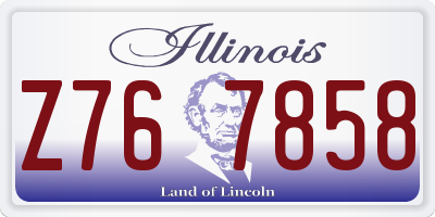 IL license plate Z767858