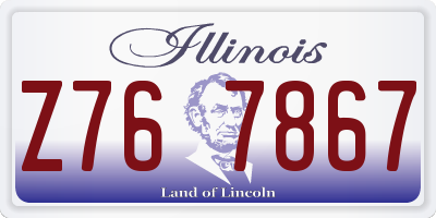 IL license plate Z767867
