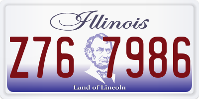 IL license plate Z767986