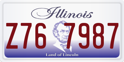 IL license plate Z767987