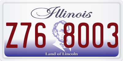 IL license plate Z768003