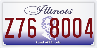 IL license plate Z768004
