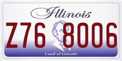 IL license plate Z768006