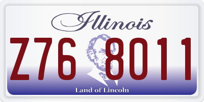IL license plate Z768011
