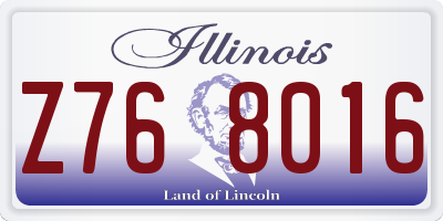 IL license plate Z768016