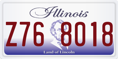 IL license plate Z768018
