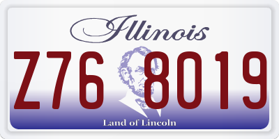 IL license plate Z768019