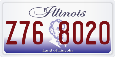 IL license plate Z768020