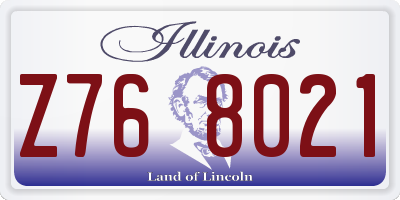 IL license plate Z768021
