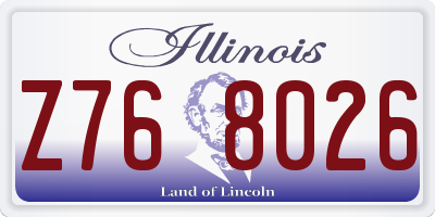 IL license plate Z768026