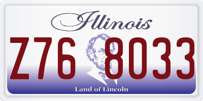 IL license plate Z768033