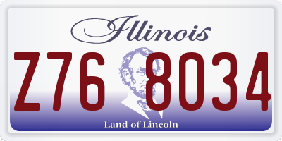 IL license plate Z768034