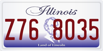 IL license plate Z768035