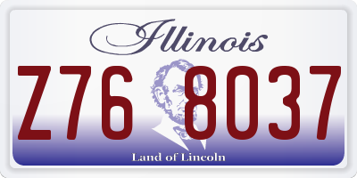 IL license plate Z768037