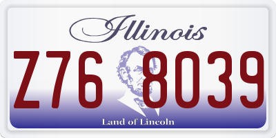 IL license plate Z768039
