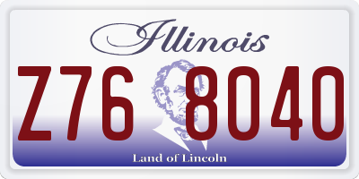IL license plate Z768040