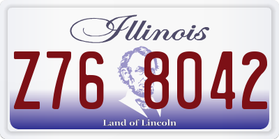 IL license plate Z768042
