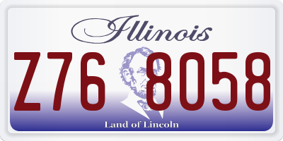 IL license plate Z768058