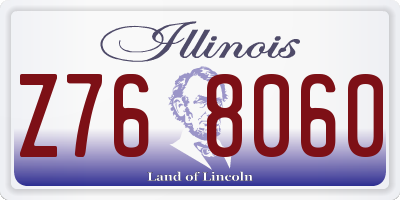 IL license plate Z768060