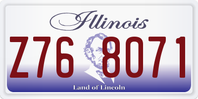 IL license plate Z768071