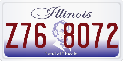 IL license plate Z768072